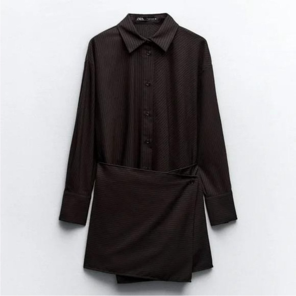 Zara PINSTRIPE SHIRT DRESS - Picture 5 of 6